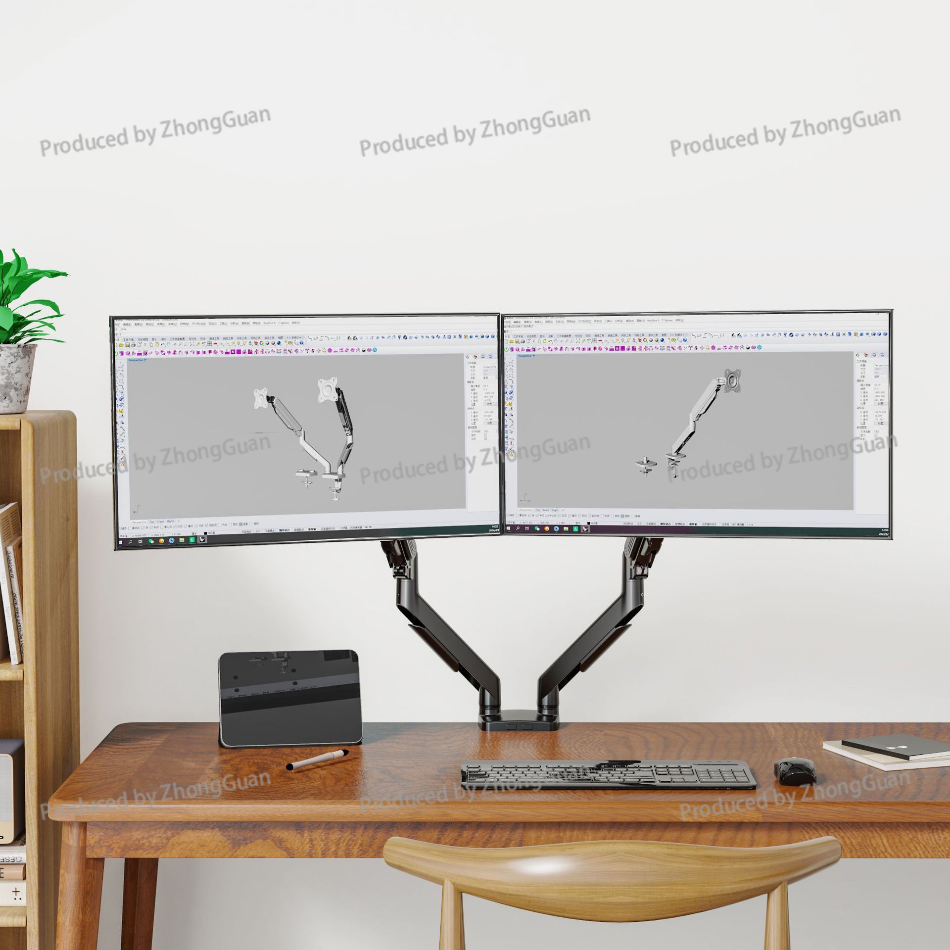 Gas Spring Dual-arm Monitor Mo - Dual Monitor Stand ulasan dan harga