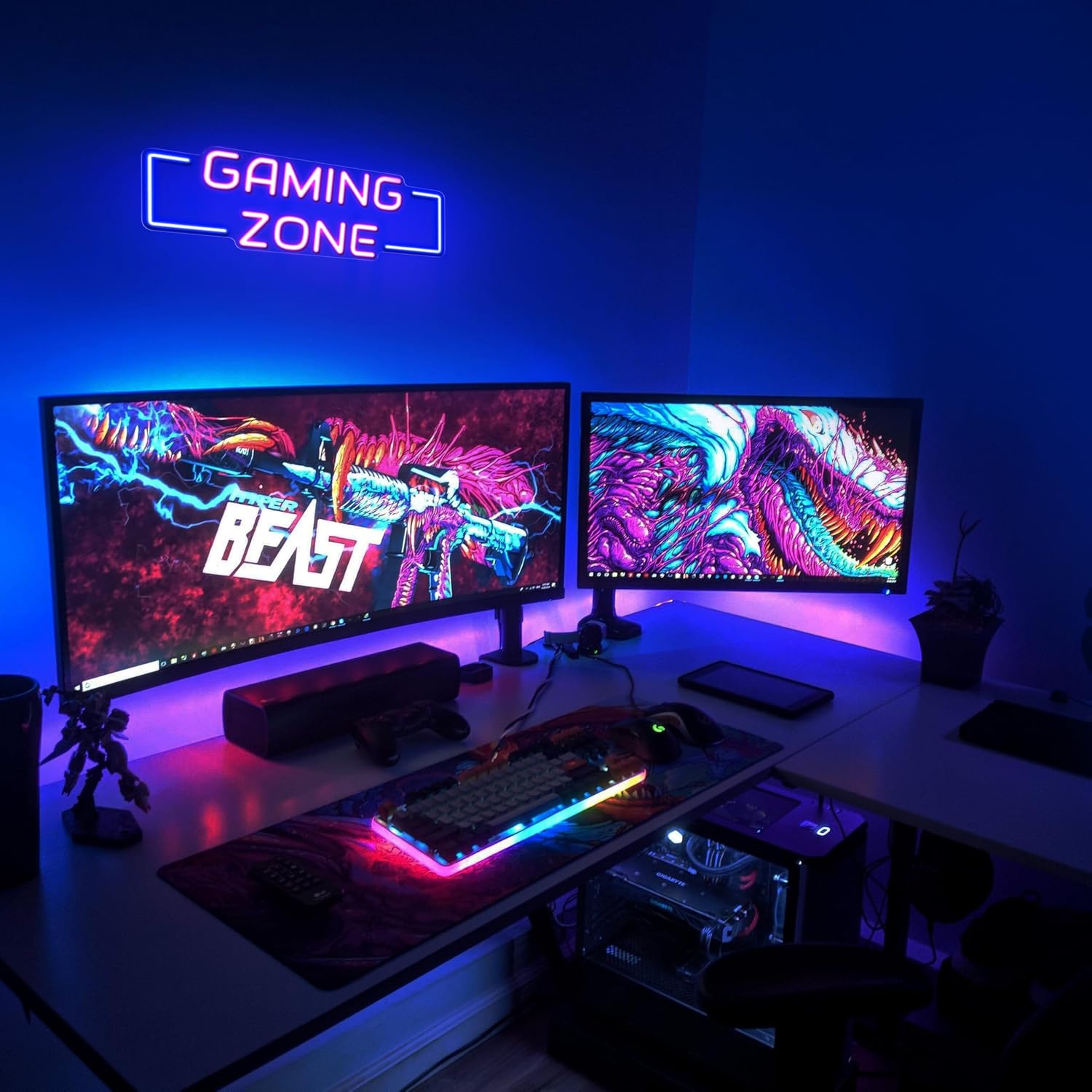 Gaming Zone Neon Sign USB LED  - Esports Gaming Room ulasan dan harga