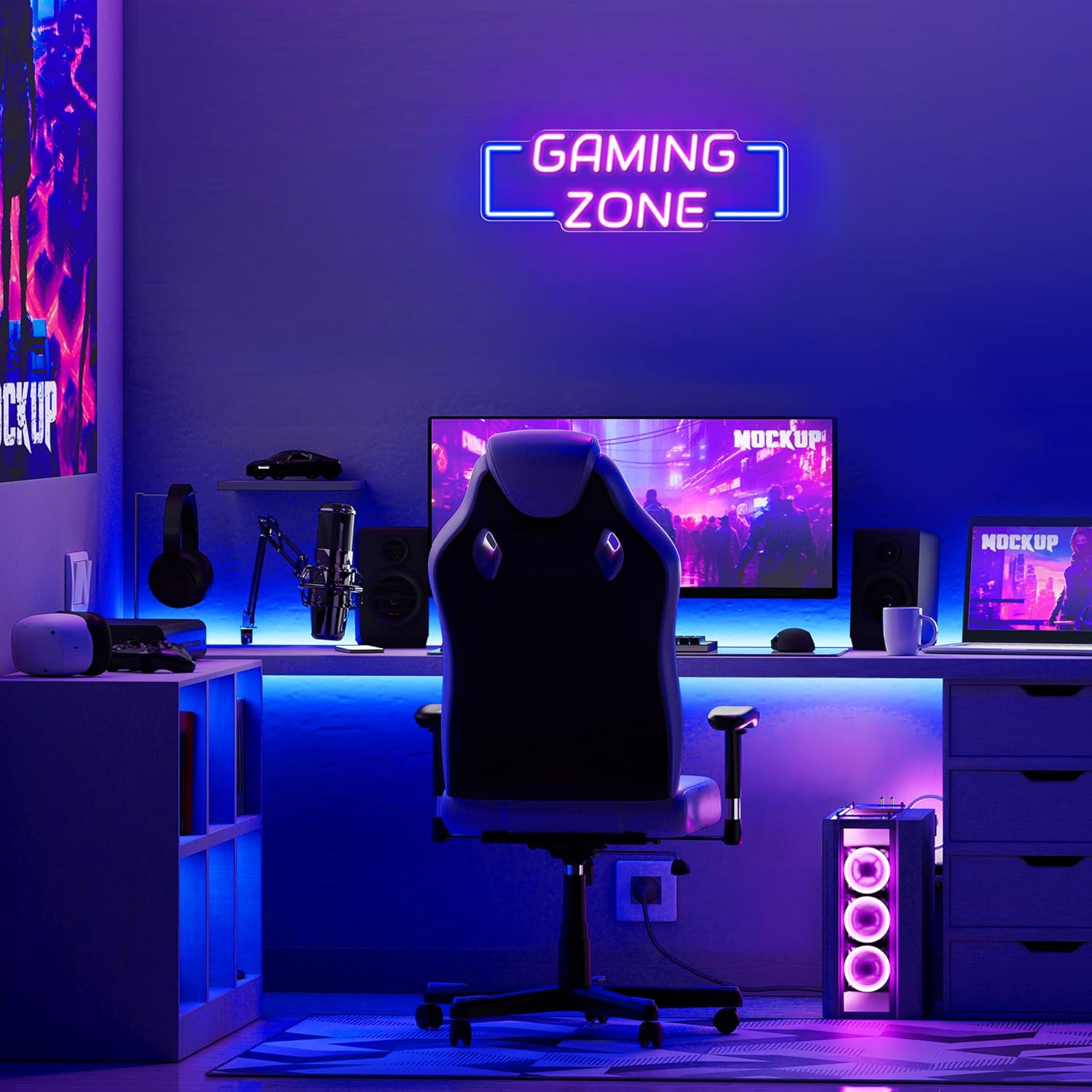 Gaming Zone Neon Sign USB LED  - Esports Gaming Room ulasan dan harga