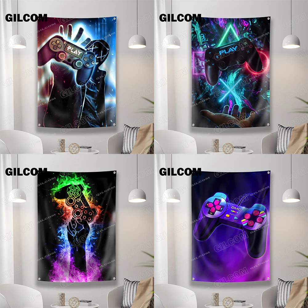 Gaming Room Flag Cool Punk Sty - Esports Gaming Poster ulasan dan harga