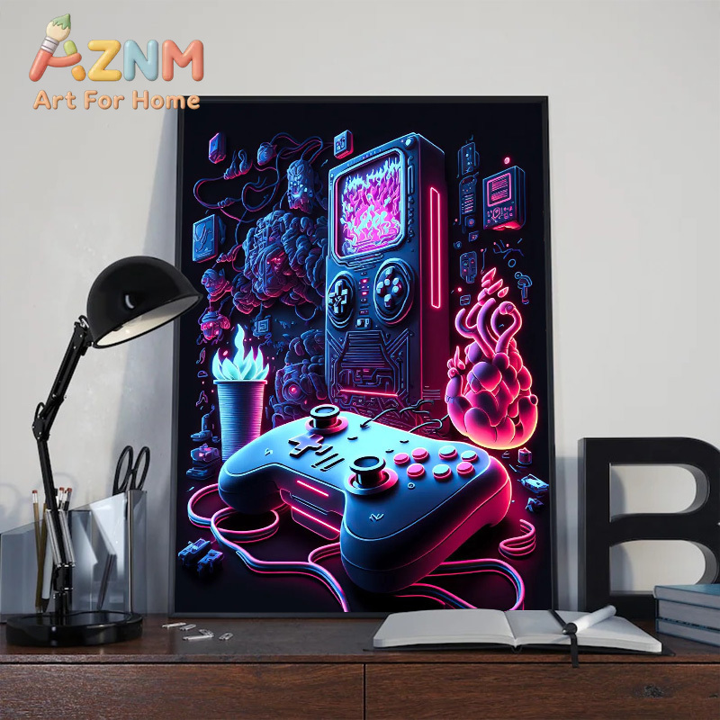 Modern Neon Pop Cool Gaming Wa - Esports Gaming Room ulasan dan harga