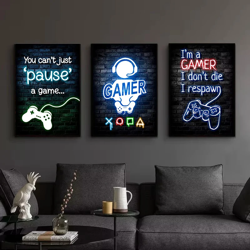 1pc Frameless Canvas Painting  - Esports Gaming Room ulasan dan harga