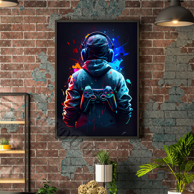 80s Colorful Punk Neon Gamer C - Esports Gaming Poster ulasan dan harga