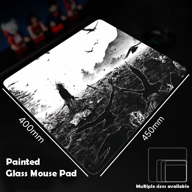 Black And White Glass Mousepad - Esports Gaming Stocks ulasan dan harga