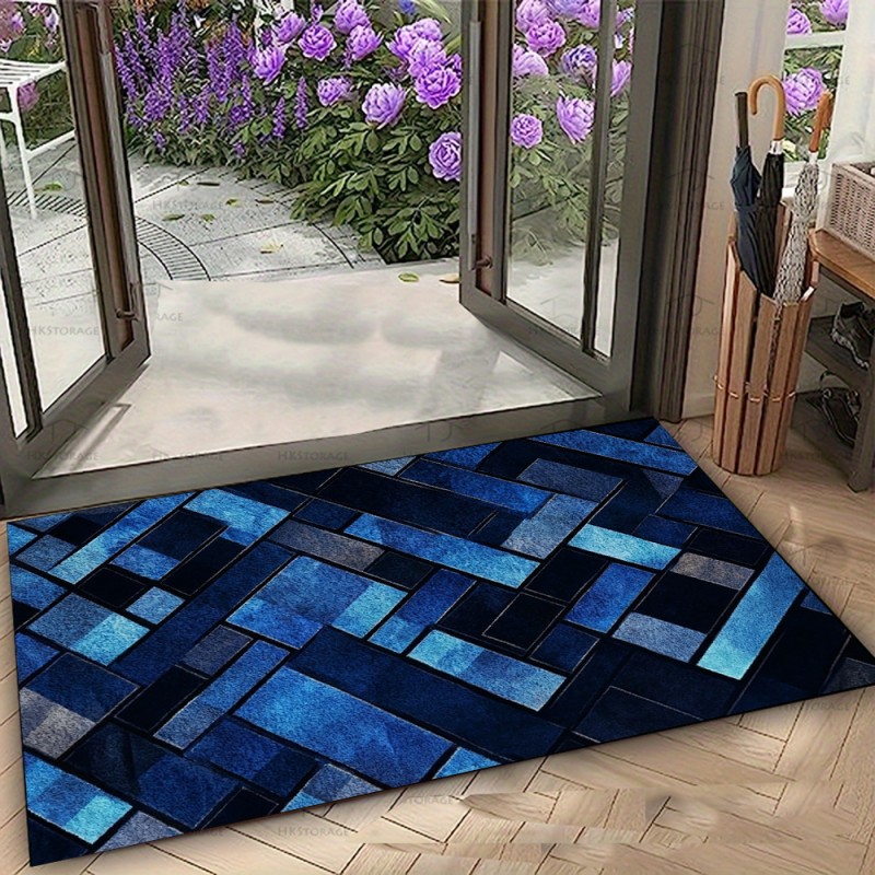 Nordic Blue Geometric Patchwor - Esports Gaming Room ulasan dan harga